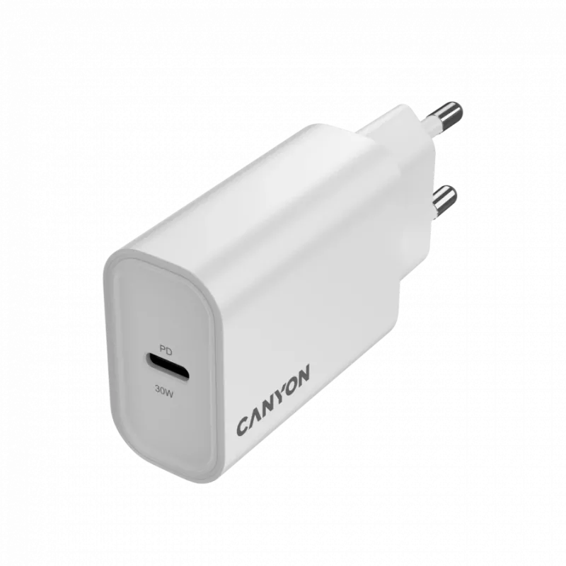 Ładowarka CANYON OnCharge 30CL, maks. 30W, 1xPD, EU, biała