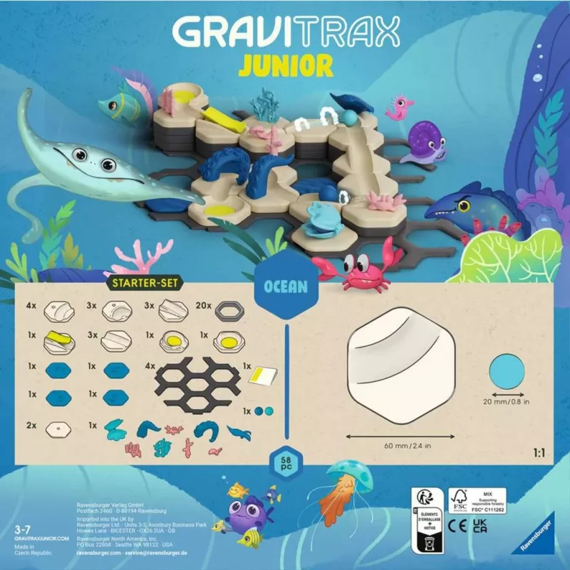 Zestaw konstrukcyjny toru kulkowego Ravensburger GraviTrax Junior Starter Set S Desert track, model 24585