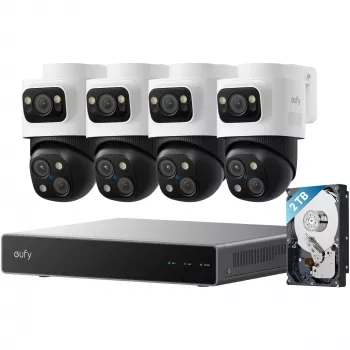 Rejestrator NVR do monitoringu Eufy S4 Max — 8-kanałowy, 4K (3840×2160), HDD 2 TB (do 16 TB), Czarny/Szary/Biały
