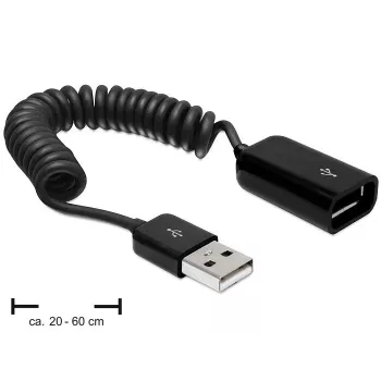 Kabel USB DeLOCK 83163 0.6m USB 2.0 A na A Czarny