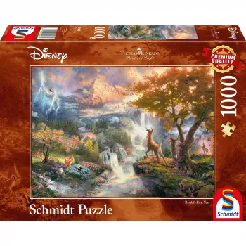 Schmidt Spiele 59486 Thomas Kinkade: Disney Bambi puzzle, 1000 elementów, 69,3 x 49,3 cm, od 12 lat
