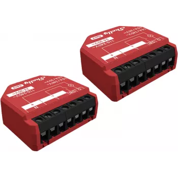 Inteligentny przełącznik Shelly SHELLY_1PM_GEN3_2ER — bezprzewodowy 110–240V, pobór 1,2W, maks. 240V, obudowa z tworzywa, 42×16×37 mm, zestaw 2 szt.