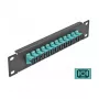 Patchpanel światłowodowy DeLOCK 10 cali 12 portów SC Simplex aqua 1U czarny