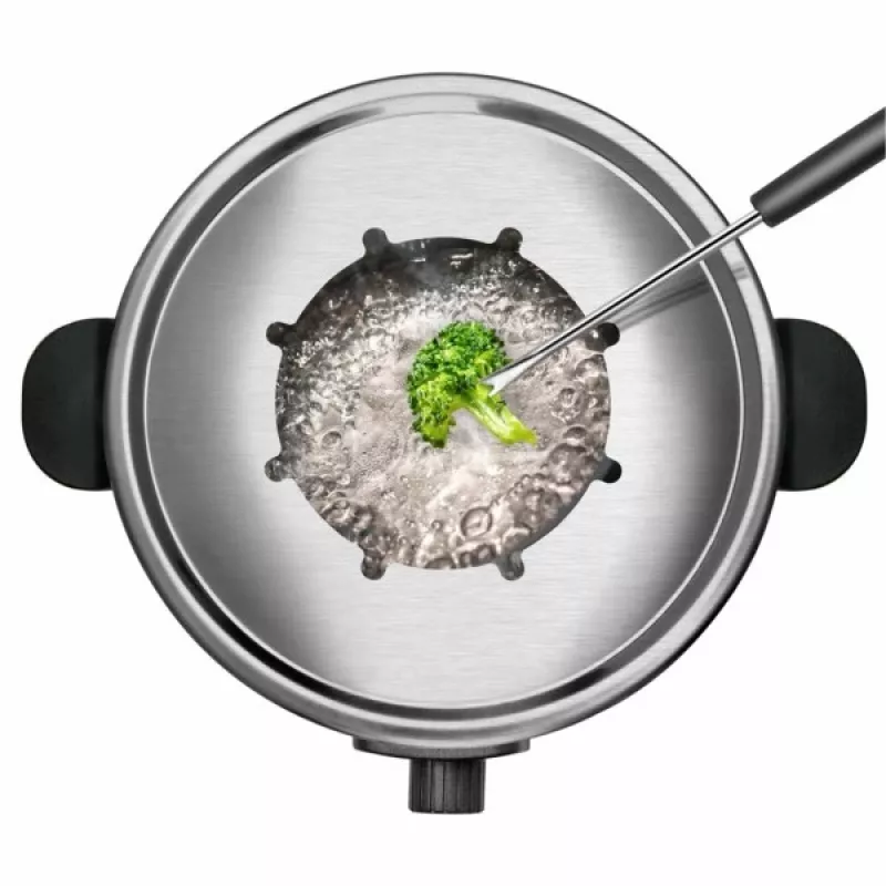 Zestaw do fondue Taurus FF2 2 l na 8 osób, obudowa ze stali nierdzewnej, 1000 W, 230 V, czarno-srebrny