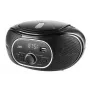 Przenośny odtwarzacz CD JVC RD‑E221B — czarny, CD/MP3, magnetofon kasetowy, odtwarzanie USB, radio FM, AUX, zasilanie bateryjne/sieciowe