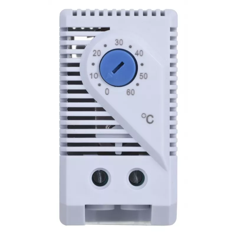 Termostat Alantec KTS, sterowanie obrotowe, IP20, obudowa z tworzywa sztucznego, szary, -45–70°C, 60×33×43 mm