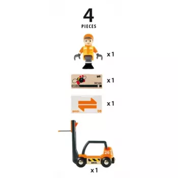 Zestaw pojazdu i akcesoriów torowych Ravensburger BRIO 33573 – 4-elementowy wielokolorowy, zalecany wiek od 0,3 roku