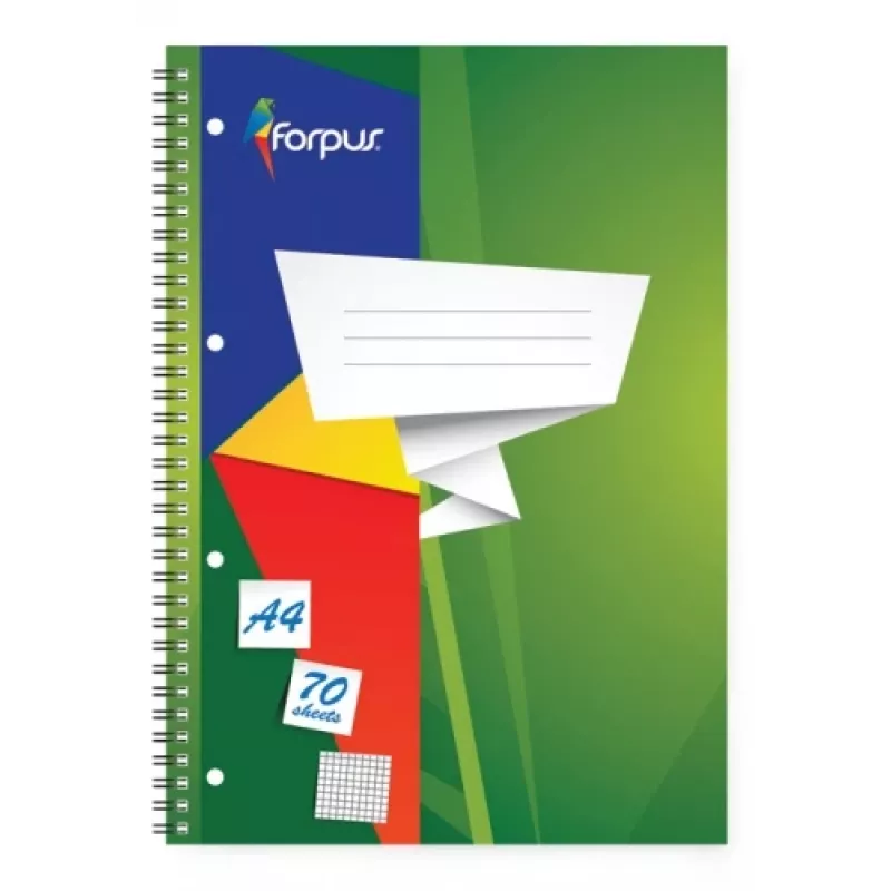 Zeszyt spiralny Forpus, A4/70, w kratkę, miękka okładka 0722-003