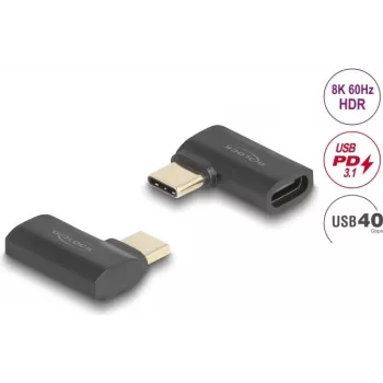 Adapter USB DeLOCK 60245 40 Gb/s USB Type-C PD 3.1 240 W kątowy