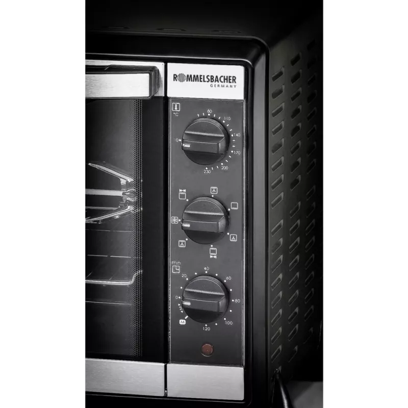 Piekarnik elektryczny Rommelsbacher BG 1550 Czarny, 30 l, 80–230°C, 7 trybów, rożen, minutnik 120 min