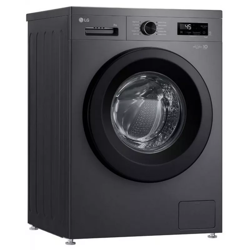 LG Washing machine | F4X1009NMB | Energy efficiency class A | Front loading | Washing capacity 9 kg | 1400 RPM | Depth 55 cm | Width 60 cm | Wyświetlacz | LED | Steam function | Direct