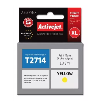 zamienny wkład atramentowy ActiveJet AE-27YNX (żółty, High XL, 18,2 ml) do drukarek Epson