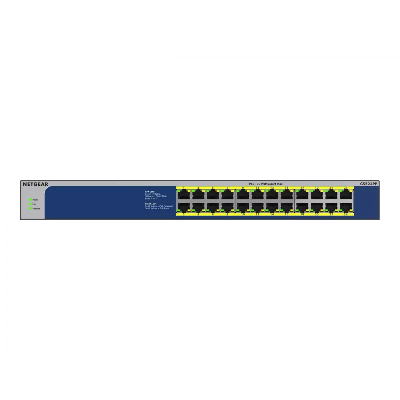 NETGEAR GS524PP Niezarządzalny Gigabit Ethernet (10/100/1000) Power over Ethernet (PoE) Szary