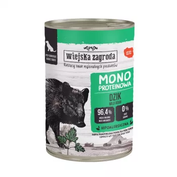 WIEJSKA ZAGRODA Monoprotein Wild boar - mokra karma dla psów - 400g