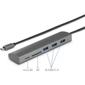 Renkforce RF-3374948 Interfejs Hub USB 2.0 Type-C 5000 Mbit/s Srebrny (RF-3374948)