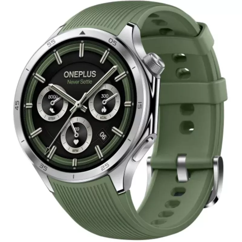 OnePlus Watch 3 Emerald Titanium smartwatch, 46 mm, 1,5 cala AMOLED, GPS, zielony gumowy pasek