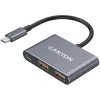 USB-C 3-w-1 Hub CANYON DS-3 Ciemnoszary — USB-C do USB-A + HDMI + PD passthrough
