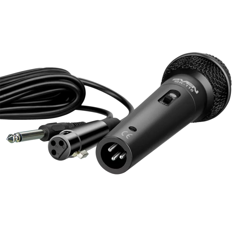 Mikrofon SVEN MK-110 (przewodowy, dynamiczny, metalowy, kabel 4,0 m, jack 6,3/3,5 mm, czarny)