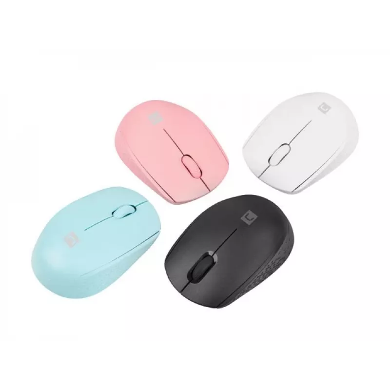 Bezprzewodowa mysz symetryczna NATEC STORK — Bluetooth + USB Type-A, 1600 DPI, 3 przyciski, jasnoniebieska