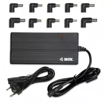 zasilacz IBOX IUZ90WA 90 W, wejście 100–240 V, wyjście 4,5 A, regulowane napięcie, do użytku wewnętrznego, czarny