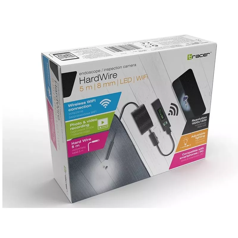 Endoskop Tracer HardWire 1600 x 1200 Fortradet Tradlos