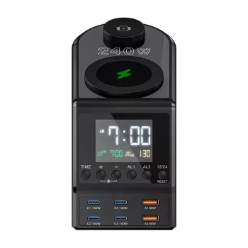 Budzik BlitzWolf BW-FW10 z 2 portami USB-A i 4 portami USB-C