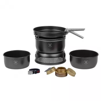 Zestaw turystyczny Trangia Stove Travel Set 35-5 UL/BL czarny — lekki kompaktowy zestaw kuchenki kempingowej