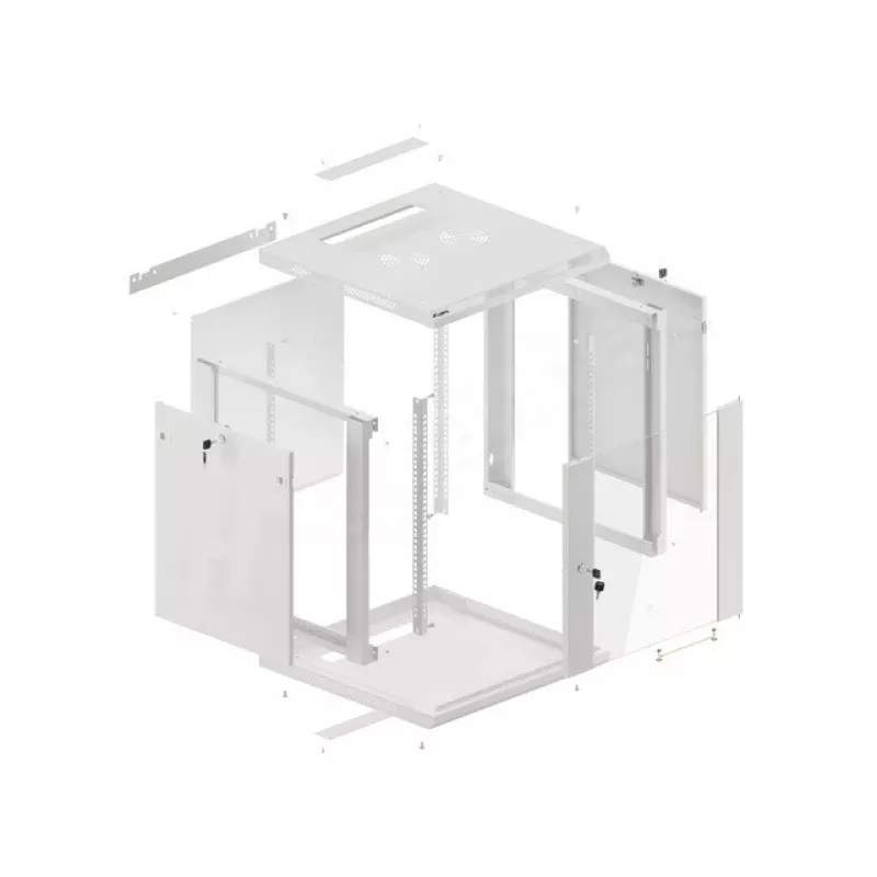Szafa rack wisząca Lanberg 19'' 12U 600x600mm szara (drzwi szklane)