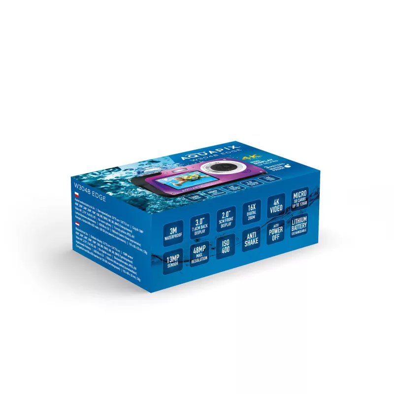 Kompaktowy wodoodporny aparat EASYPIX Aquapix W3048‑V 12MP, 4-krotny zoom cyfrowy
