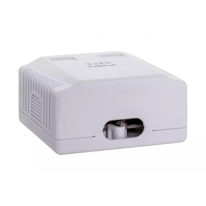 LANBERG Puszka natynkowa RJ-45 Cat6 OU6-0002-W biała, 2 gniazda, 30×54×57 mm
