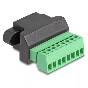 DeLOCK Przejściówka RJ45 do listwy zaciskowej 2-pinowa 66589 Czarno-Zielona
