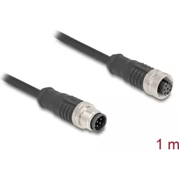 Delock Kabel M12 8-pin wtyk do gniazda z kodem A PVC 1 m (80803)