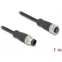 Delock Kabel M12 8-pin wtyk do gniazda z kodem A PVC 1 m (80803)