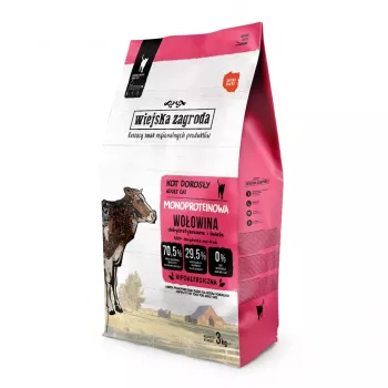 WIEJSKA ZAGRODA Monoprotein Beef - sucha karma dla kota - 3kg