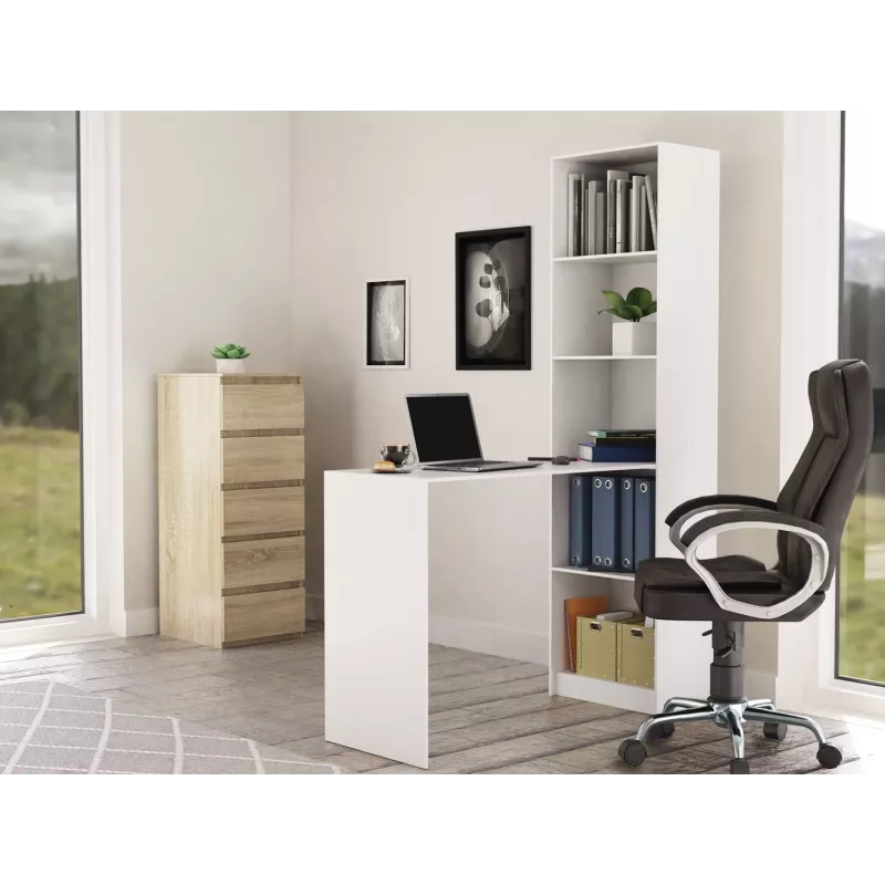 Topeshop R50 BIEL Z BIURKIEM biurko komputerowe biały