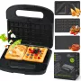 Extralink Smart Life Grill Sandwich & Waffle Maker SJ-37A | Grill Toaster & Waffle Iron | 1000W, Toster z 3 wymiennymi płytkami