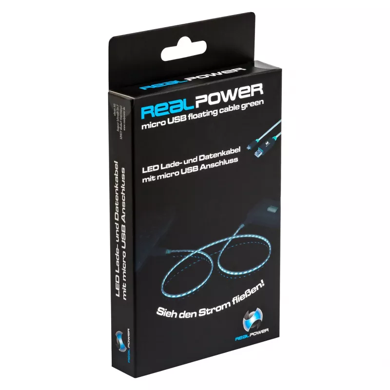 Kabel USB RealPower A/Micro-USB B 0.75m