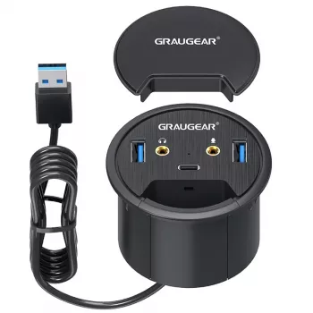 Hub USB GRAUGEAR G-THUB-AU-60 USB 3.2 Gen 1 Type-A czarny