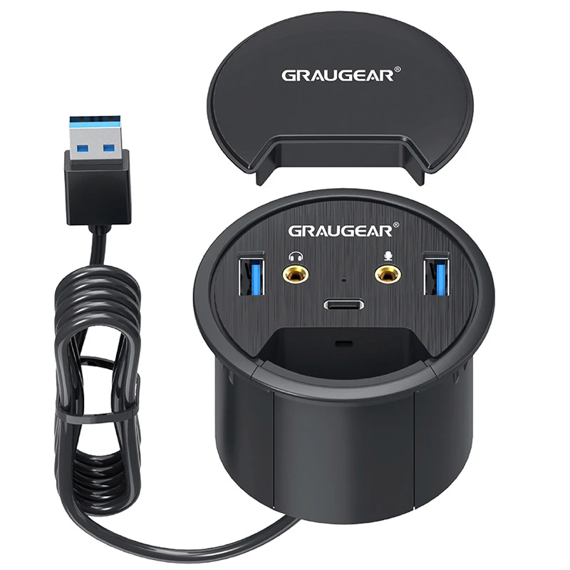 Hub USB GRAUGEAR G-THUB-AU-60 USB 3.2 Gen 1 Type-A czarny