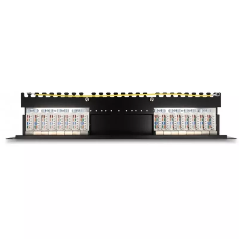 DeLOCK 66876 panel krosowy 1U Cat6a Czarny Metal