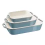 Staub 40508-172-0 Ceramiczny prostokątny zestaw do pieczenia, 3-częściowy, Antique Turquoise