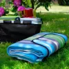 Koc piknikowy PROMIS KP200PZ, zielone paski, 200 x 150 cm