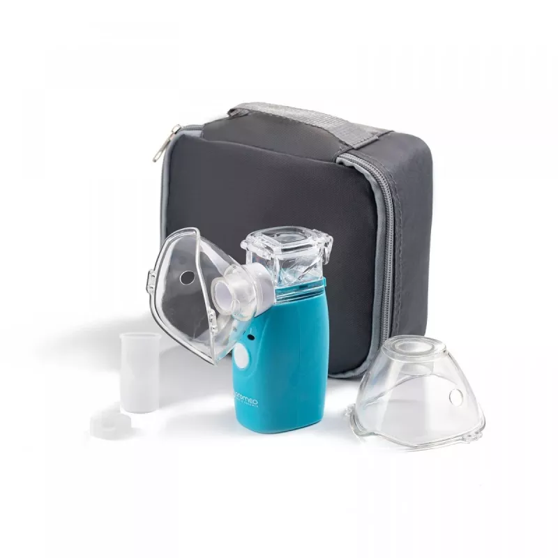 Inhalator parowy HI-TECH MEDICAL ORO-MESH zasilany bateriami niebieski biały