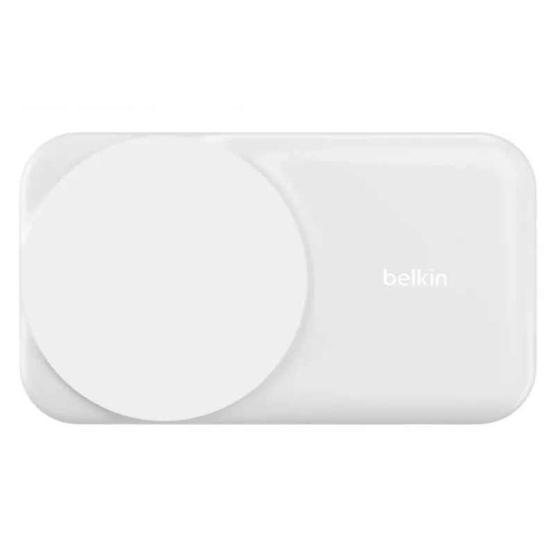 Belkin UltraCharge 25W Qi2 składana bezprzewodowa stacja ładująca 2w1, biała (WIZ038KQWH)