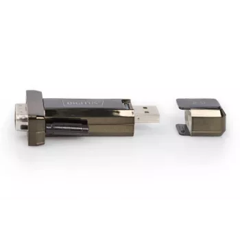 Konwerter USB 2.0 na szeregowy DIGITUS DSUB 9M z kablem USB 80cm, chipset FTDI (FT232RL)