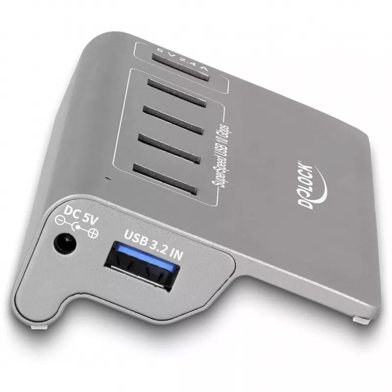 DeLOCK USB Hub 10 Gbps 4 porty Type-A 1 port szybkiego ładowania