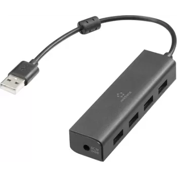 Renkforce RF-6382720 USB-Hub 4 Port USB-A USB 2.0 480 MBit/s Czarny RF-USBH-110 (RF-6382720)