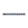 Przełącznik KVM Unitek D1106AGY01 USB-C stacja dokująca Triple 4K z KVM, 3x USB-A, 5x USB-C, HDMI×2, DP×1, RJ-45, czytnik SD, 3840×2160@60Hz, aluminium