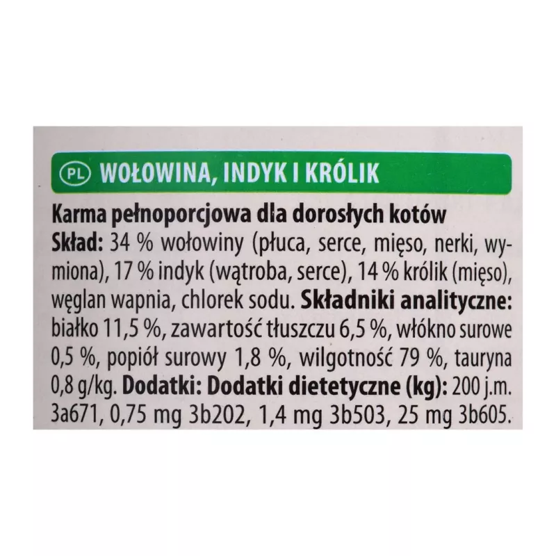ANIMONDA Carny Adult Wołowina, indyk, królik - mokra karma dla kotów - 400g