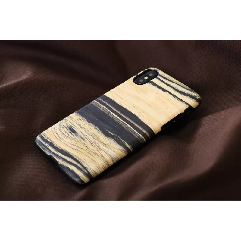 Etui na smartfona man and wood do iPhone X/XS — biały heban czarny
